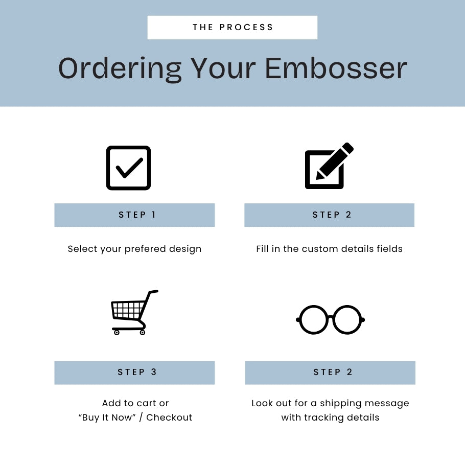 Book Embosser Ordering Process