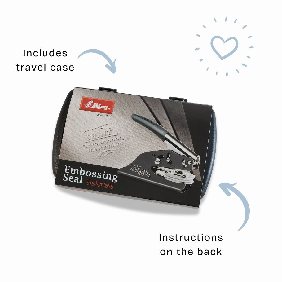 Book Embosser Travel Case and Instructions